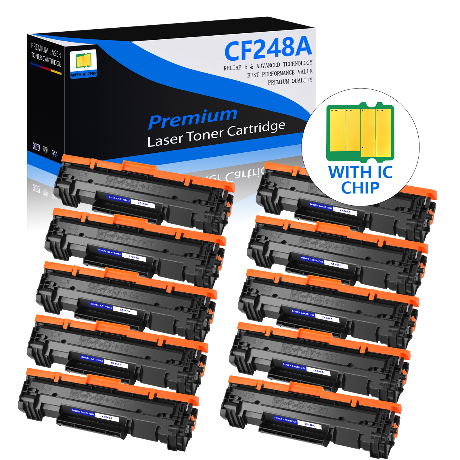 10PK Black CF248A 48A Toner for HP LaserJet Pro MFP M29 M28 M29a M29w M15 M16