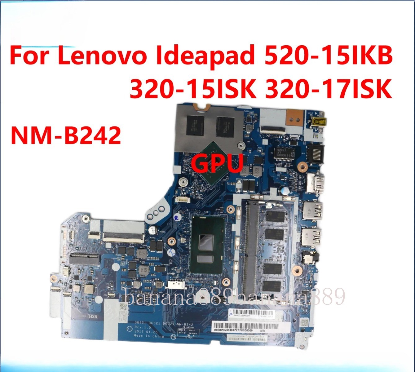 NM-B242 For Lenovo 520-15IKB 320-17ISK Motherboard i3 i5 i7 CPU GPU 920MX/940MX