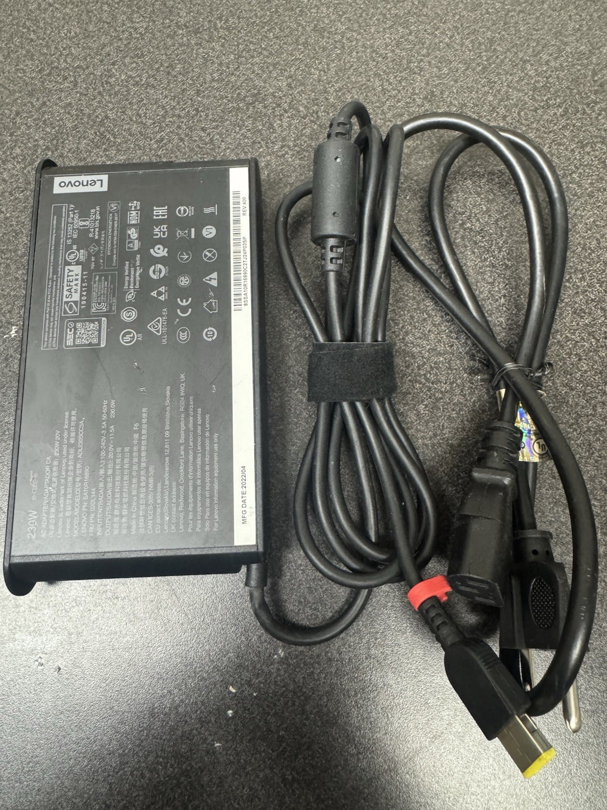 Genuine Lenovo 20V 11.5A 230W AC Adapter Slim Tip Laptop Charger Yellow Slim