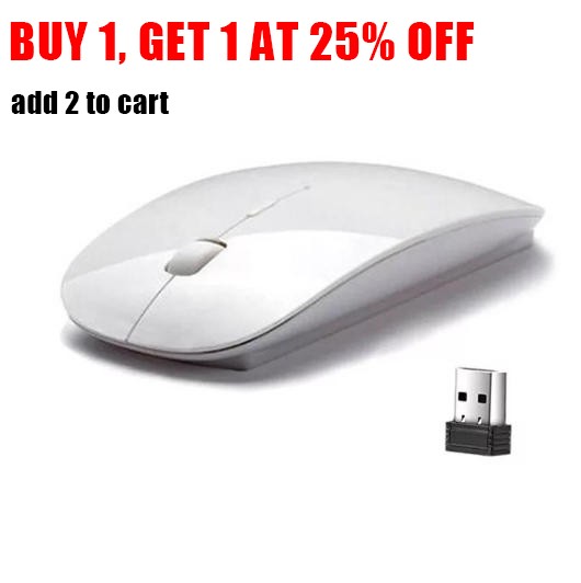 2.4GHz USB Wireless Optical Mouse Mice for Apple Mac Macbook Pro Air PC White US