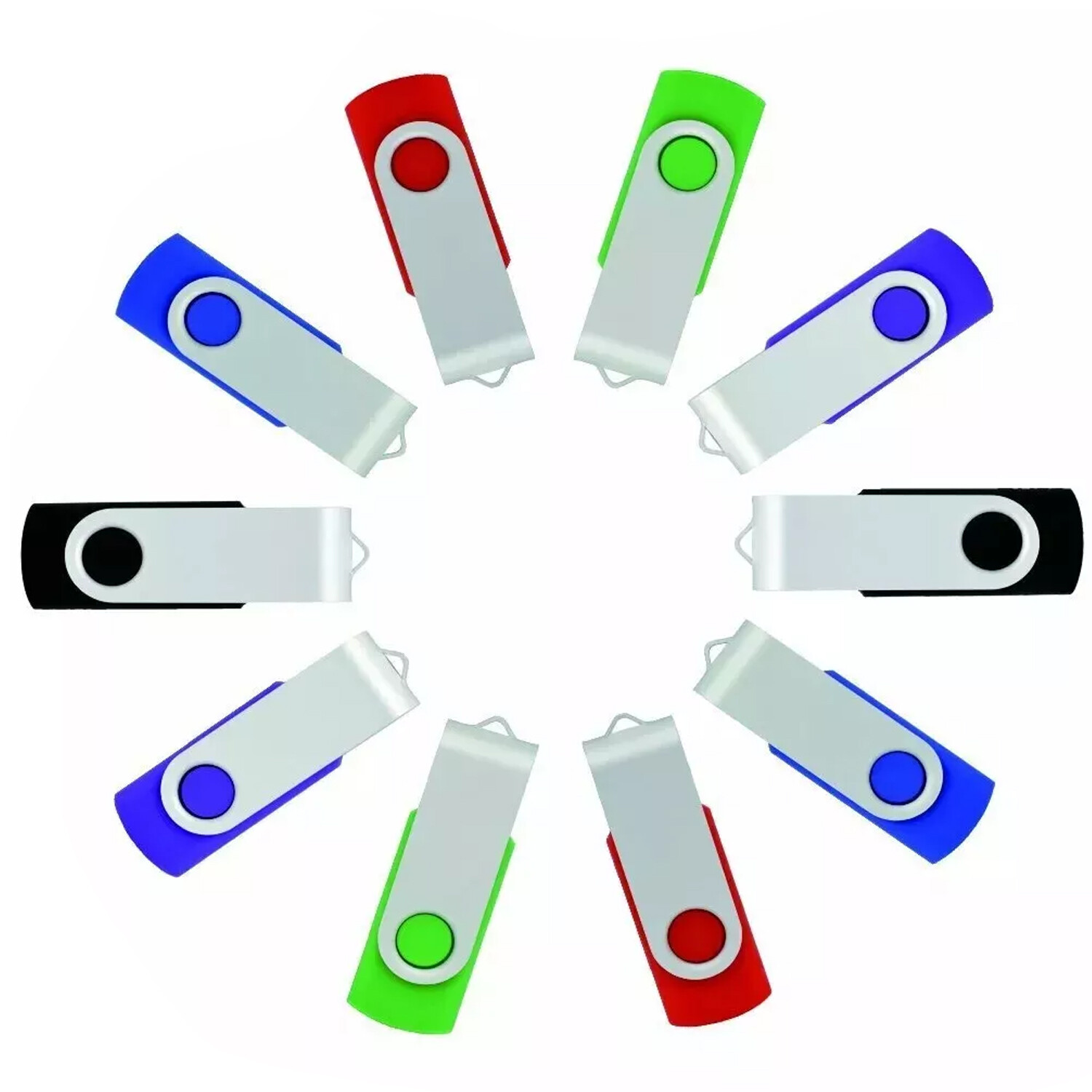 Mixed Color 10PCS USB 2.0 32GB Metal Swivel Flash Drive Memory Sticks Kootion
