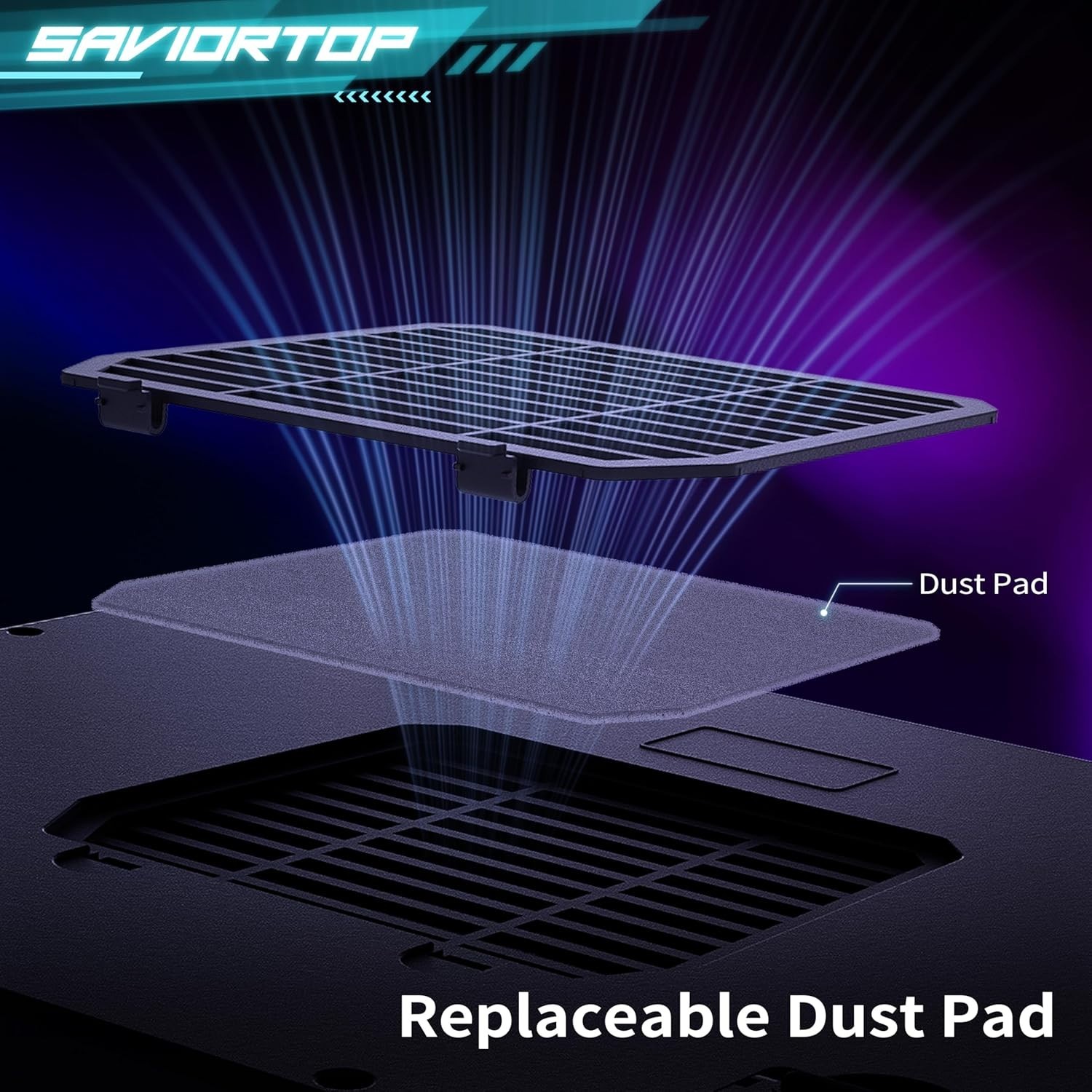 Saviortop Gaming Laptop Cooling Pad: High-Speed 3500 RPM Laptop Cooler, V.2026