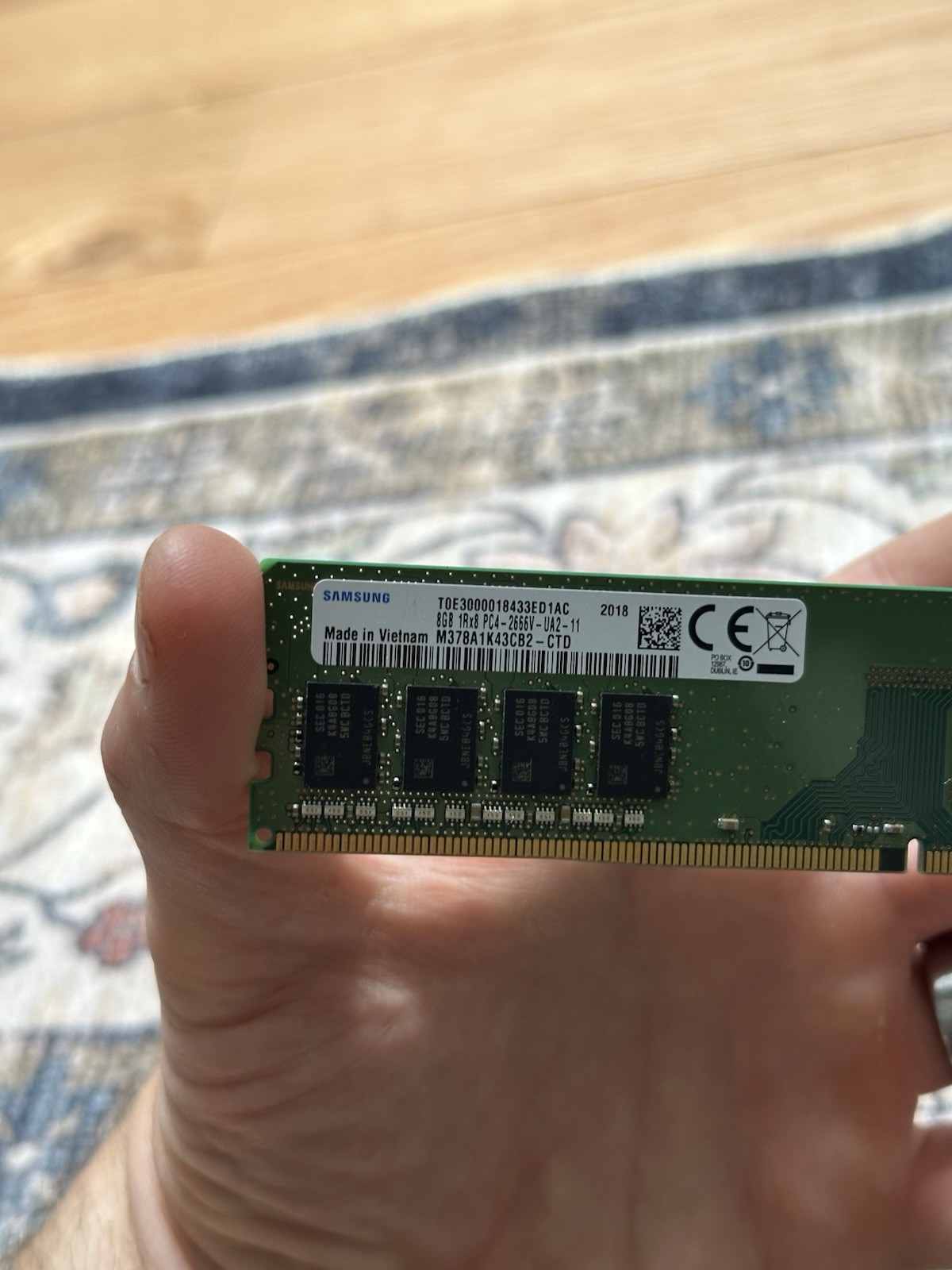 Samsung 8GB 1Rx8 PC4-2666V-UA2-11 M378A1K43CB2-CTD