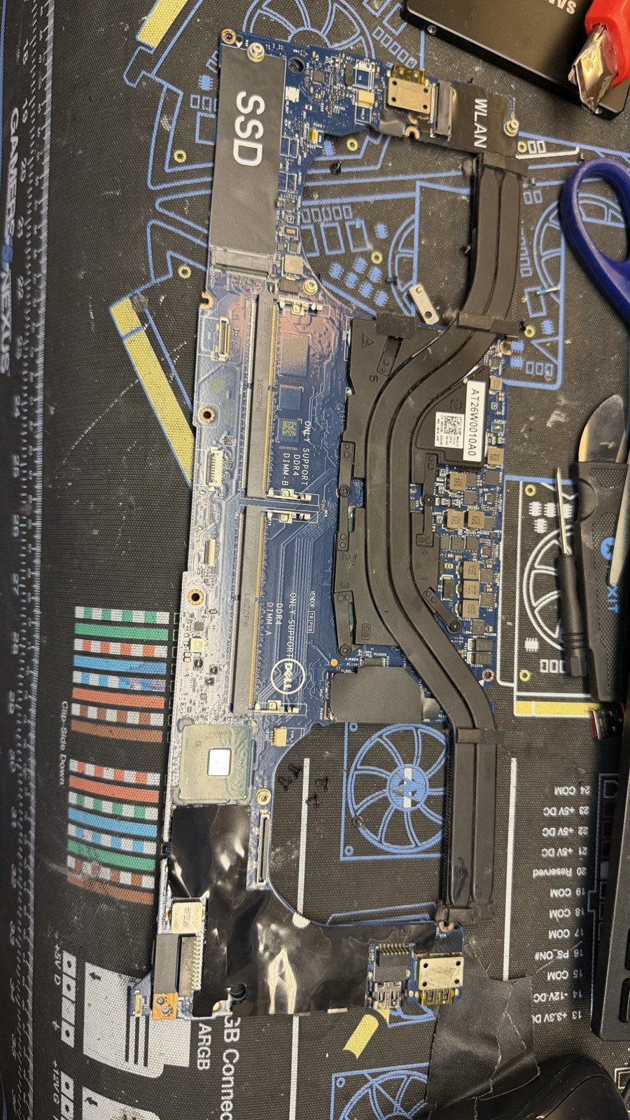Dell XPS 15 9570 Motherboard i7-8750H nVidia GTX1050Ti/4GB Damaged Lid Sensor