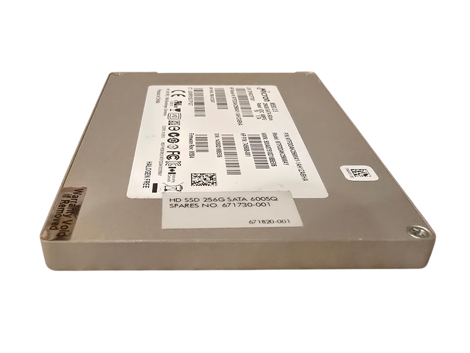 Micron M550 256GB 2.5″ SATA 6Gb/s SSD – HP Spare 671730-001 / 745688-001