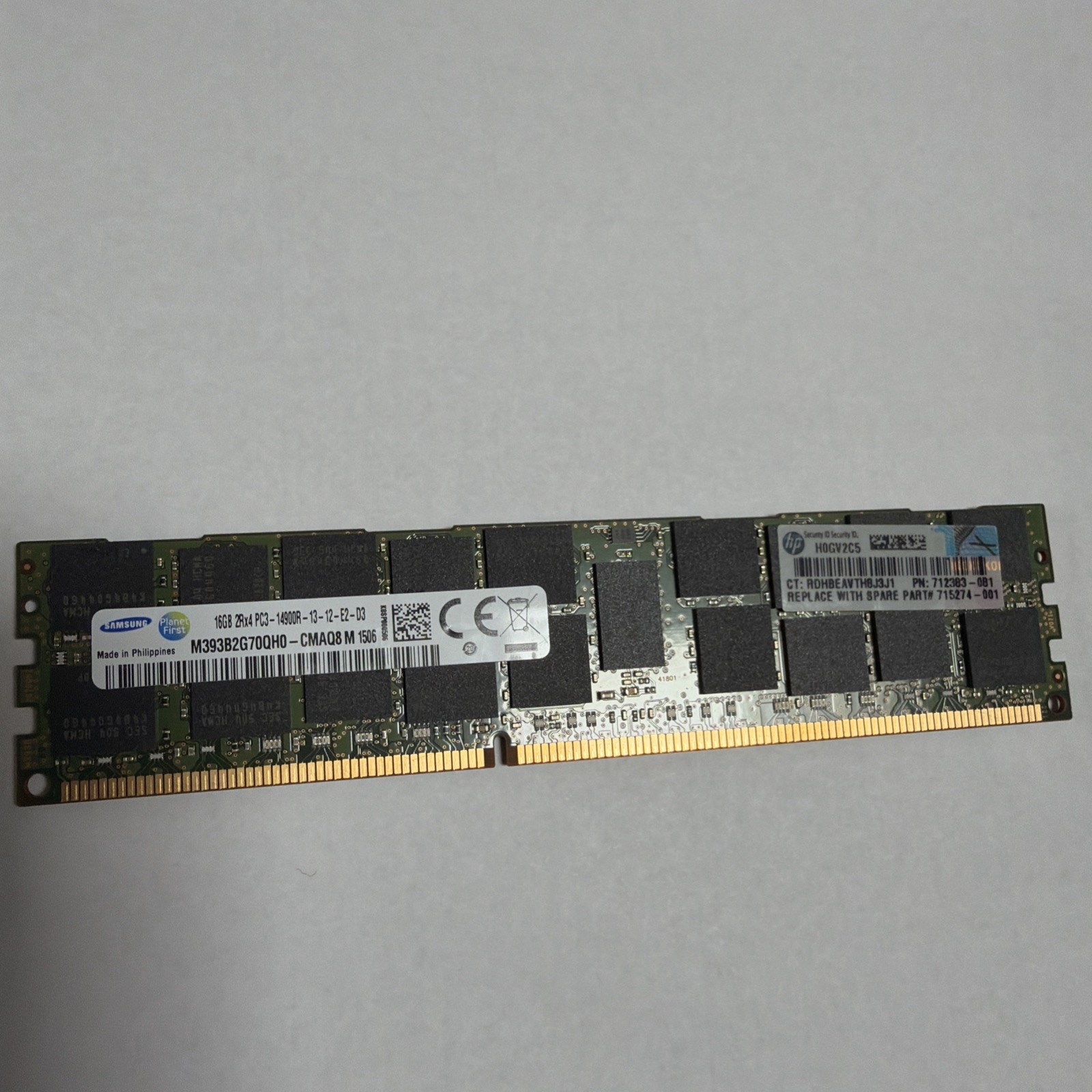 10x 16GB Samsung DDR3 ECC REG PC3-14900R 1866MHz Server RAM 160GB Total