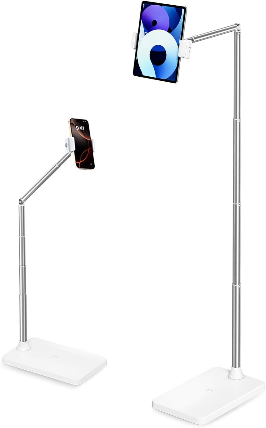 Tablet Floor Stand, Adjustable Ipad Holder for Bed & Sofa – 360° Rotating Long A
