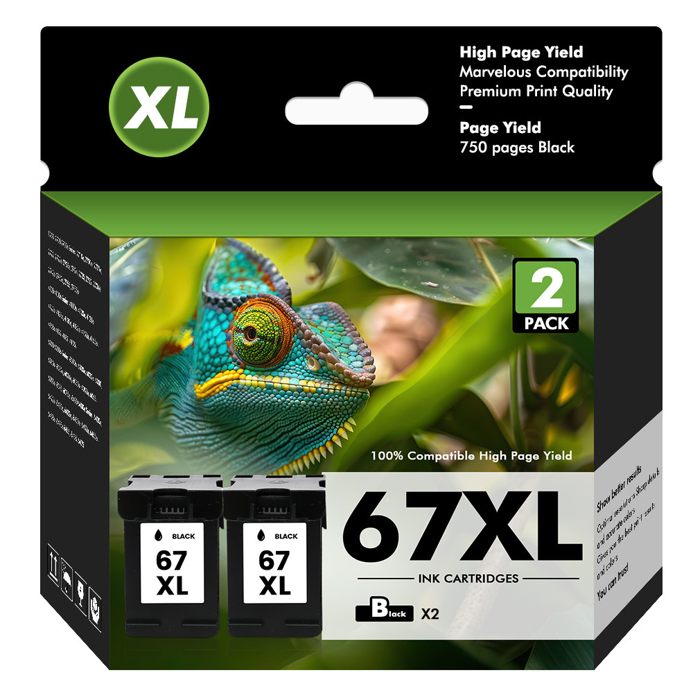 67XL Ink Cartridge for HP 67 Deskjet 2700 2700e 2755e 2800e 2855e 4252e Printer