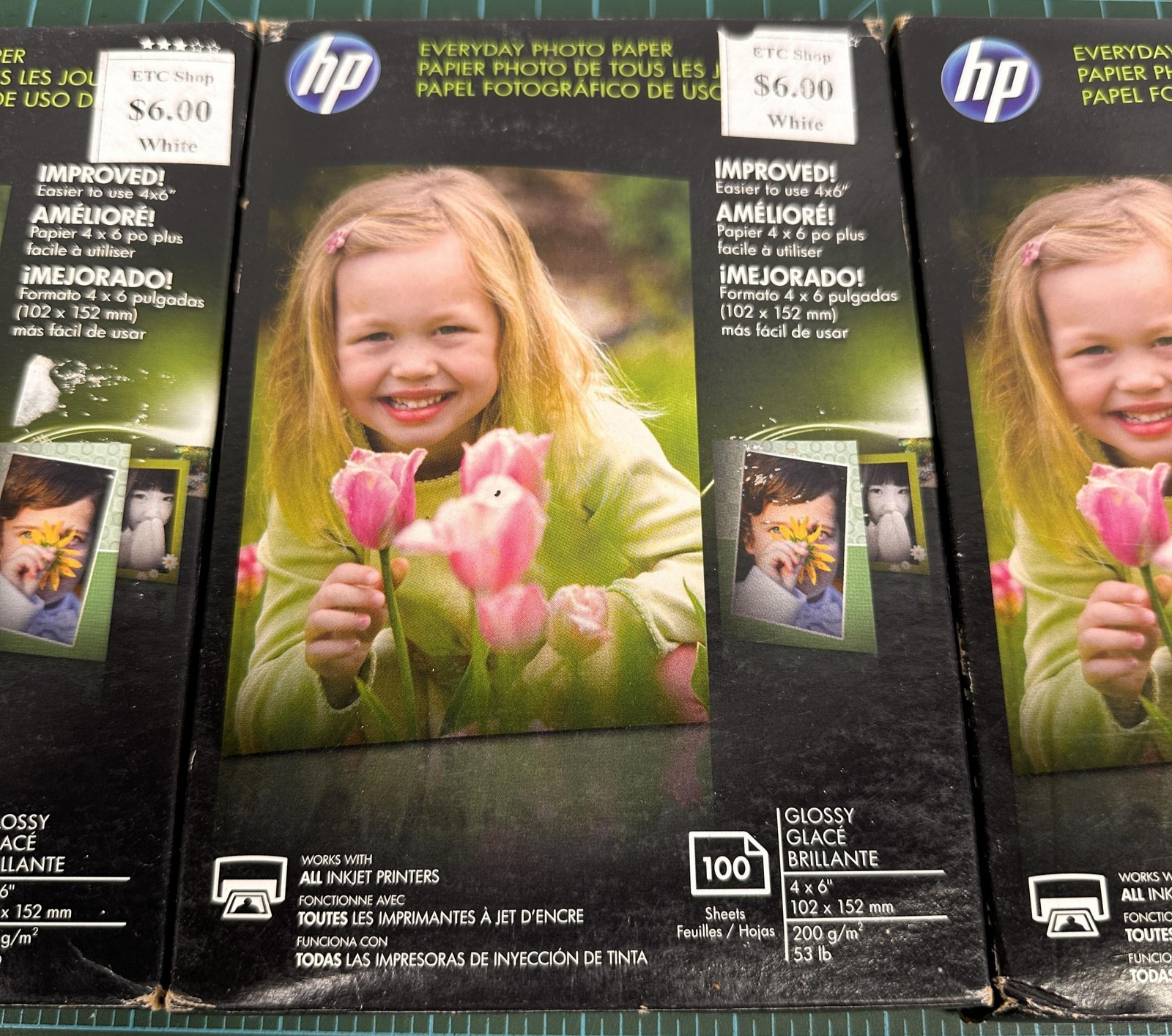 HP Everyday Photo Paper 4×6 Glossy White 100 Sheets CR759A Lot of 3 Inkjet 200g
