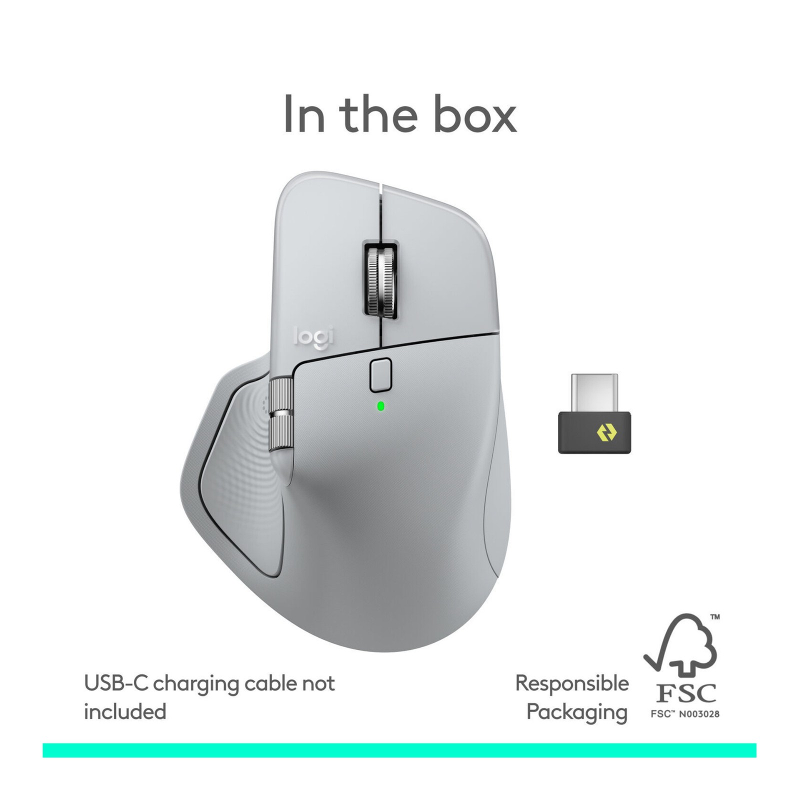 Logitech MX Master 4 Wireless Mouse – 8000 DPI Sensor, Multi-Device (Pale Gray)