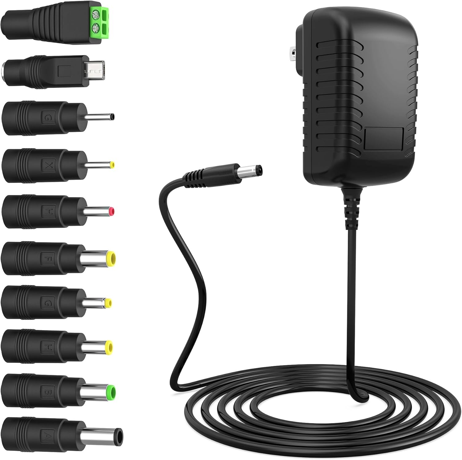 10V 1.8A 1.5A 1A Charger Adapter 18W 10V 1800mA 1500mA 1000mA 500mA with 10 Plug