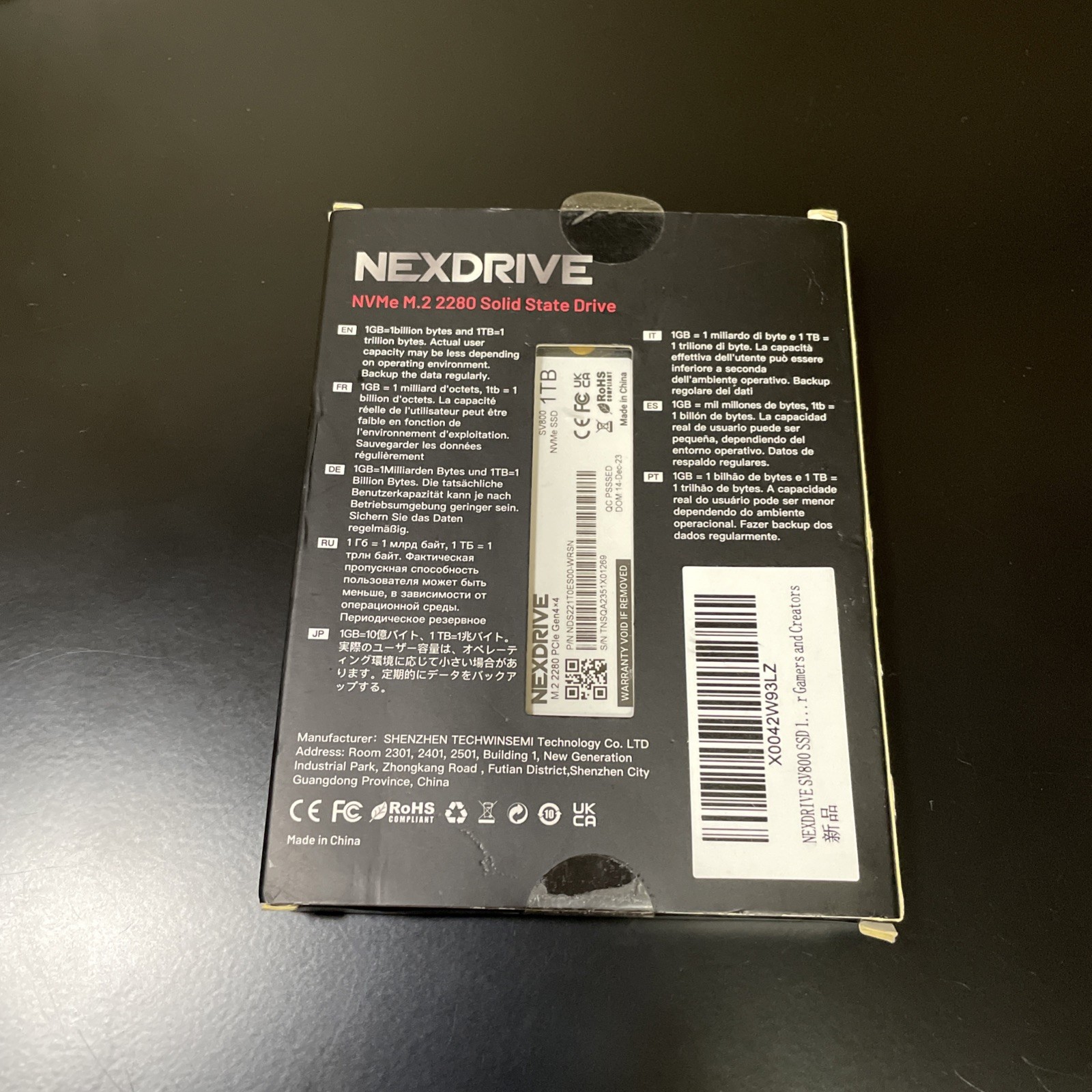 NEXDRIVE – SV800 SSD 1TB PCIe Gen4x4 NVMe M.2 2280 Internal Solid State Drive