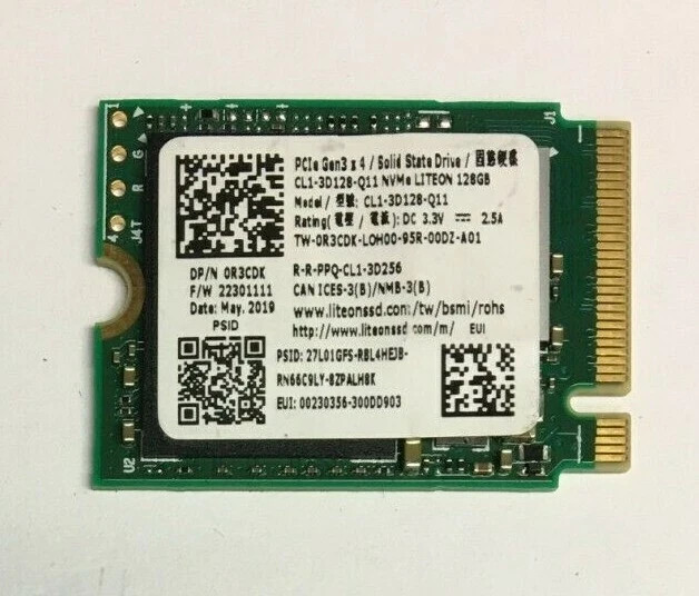 128GB SSD M.2 PCIE NVME 2230 Solid State Drive Major Brand Samsung, WD, SK Hynix
