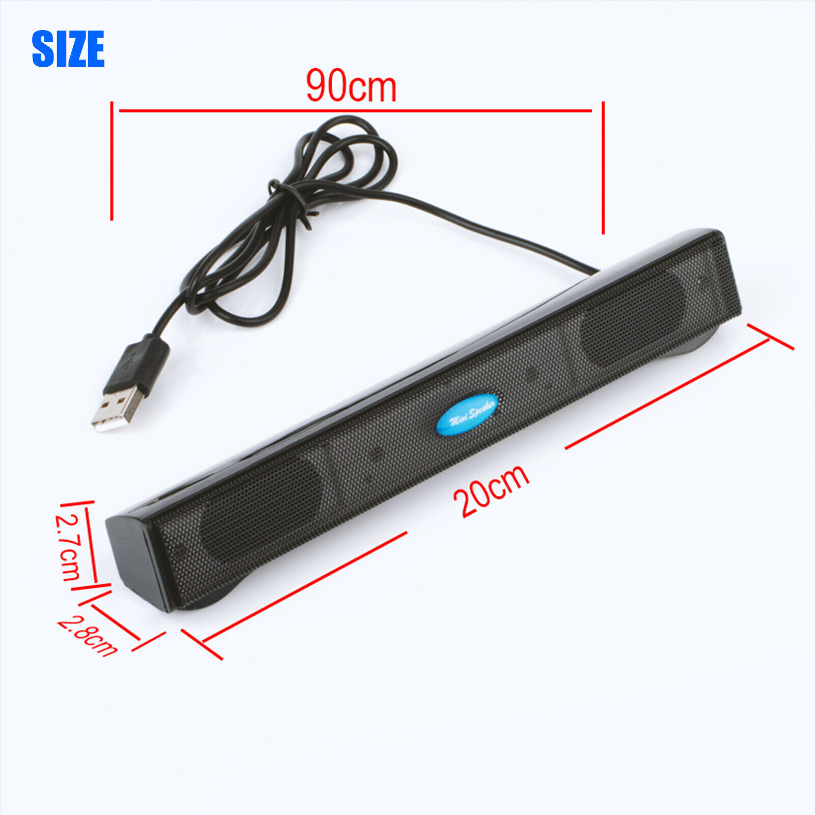 Wired USB Computer Speakers Stereo Sound Bar With Clip For PC laptop Desktop