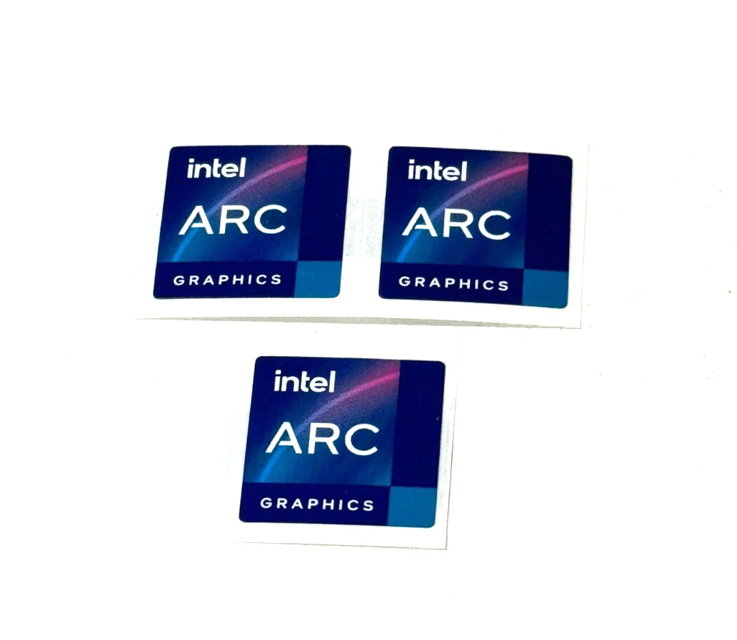 3 x Intel Arc Graphics Desktop / Laptop Sticker Label Logo Decal 18mm x 18mm
