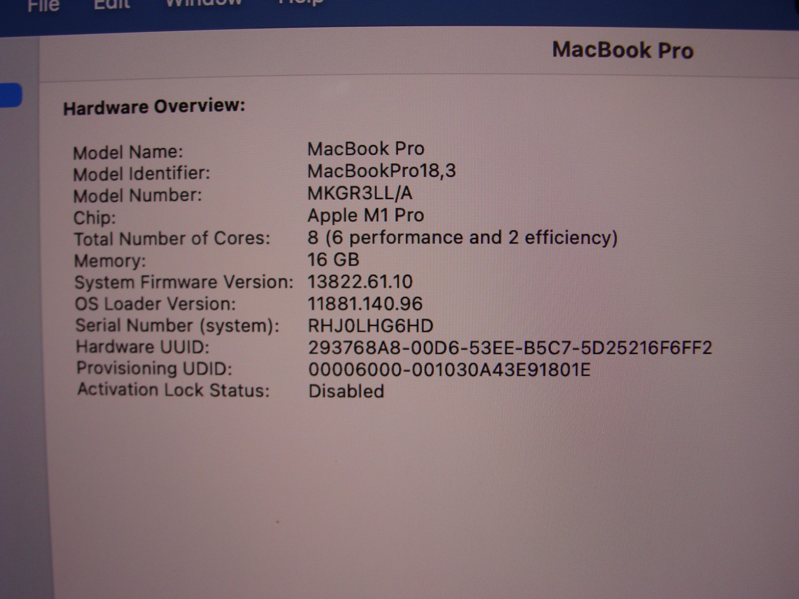 Apple MB Pro A2442 14″ 2021 M1 Pro 8CPU/14GPU 3.2GHz 16GB 512GB MKGT3LL/A Silver