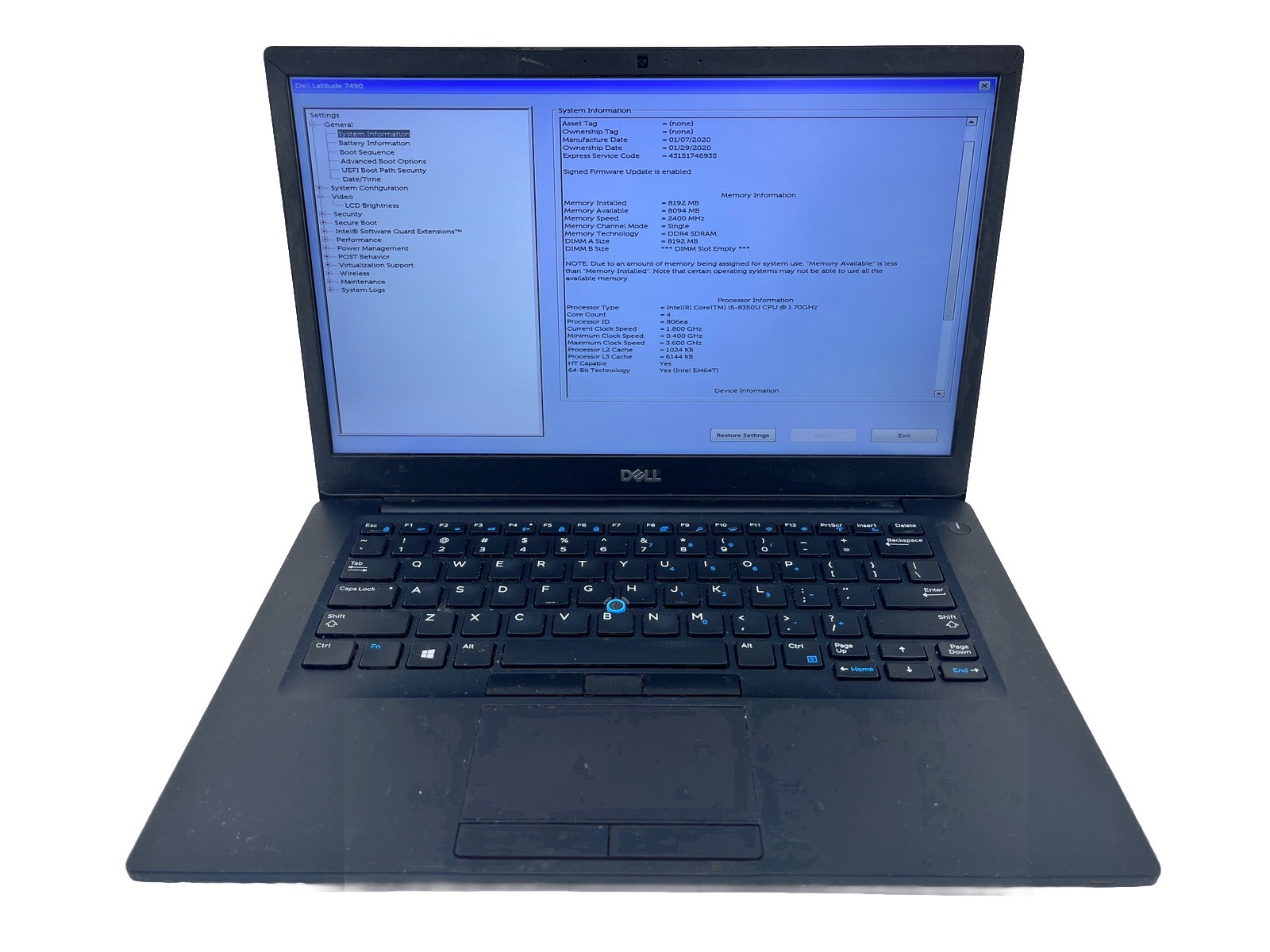 Dell Latitude 7490 14″ FHD i5 8350U @ 1.7Ghz 8GB 256GB *Grade C*