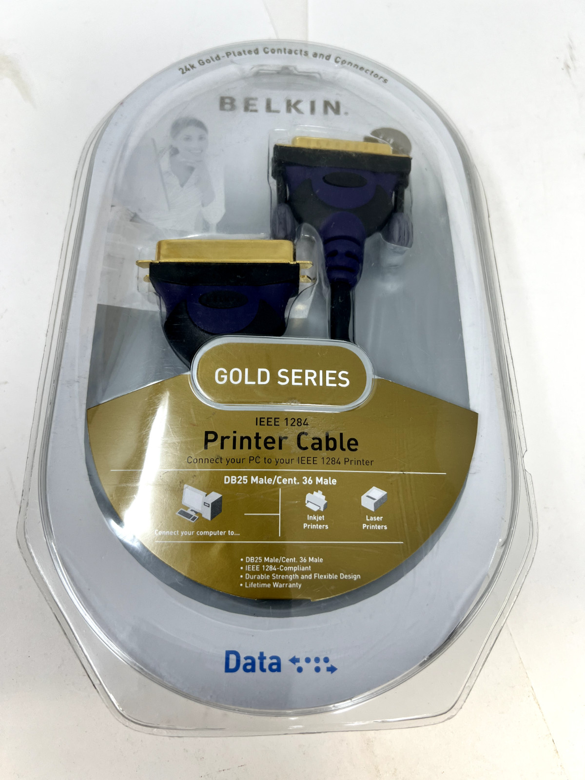 BELKIN GOLD Series IEEE 1284 Printer Cable 24k Gold Plated Contacts 6′ / 1.8m