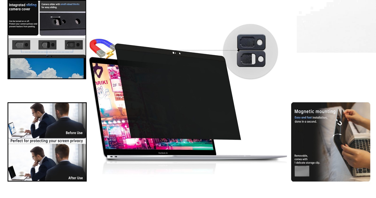 Magnetic Privacy Screen for Macbook Air/Pro 13 Inch: Blue Light Reduction & E…