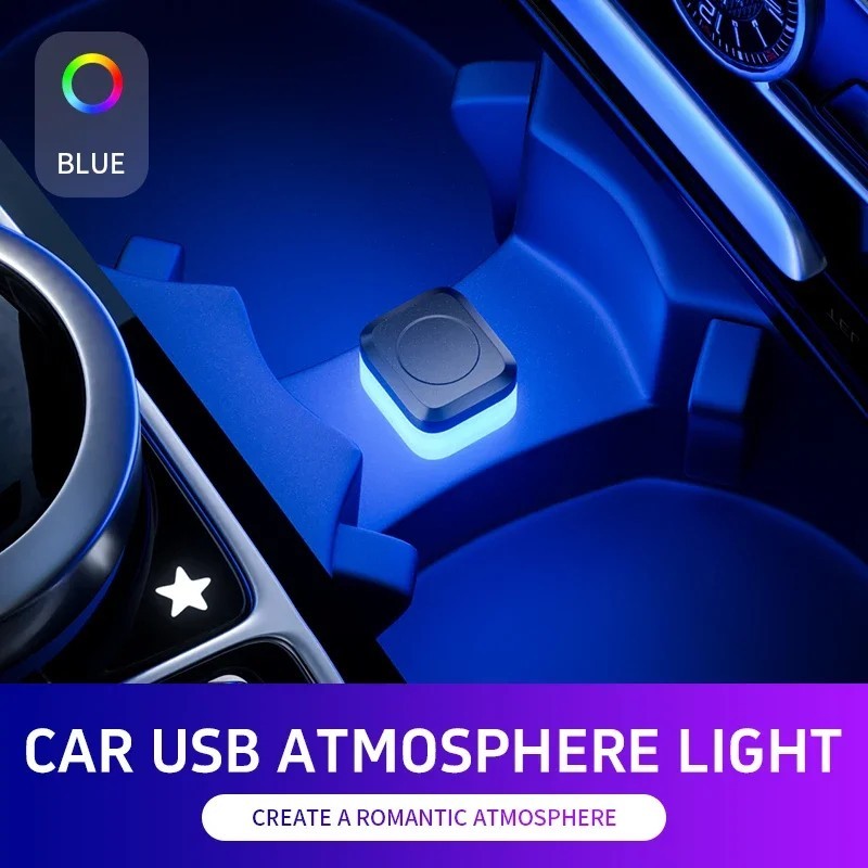 USB Car Interior Ambient Atmosphere Light – LED Night Light Mini Plug-In Interio
