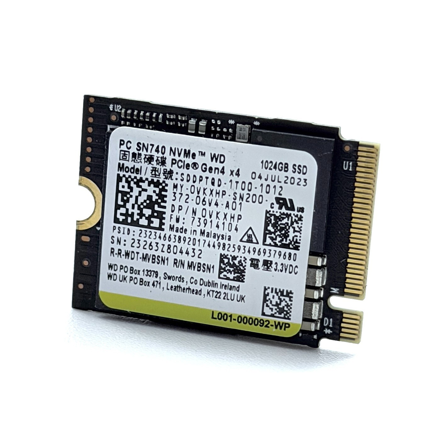 1TB 2230 M.2 NVMe PCIe SSD Solid State drives major brands