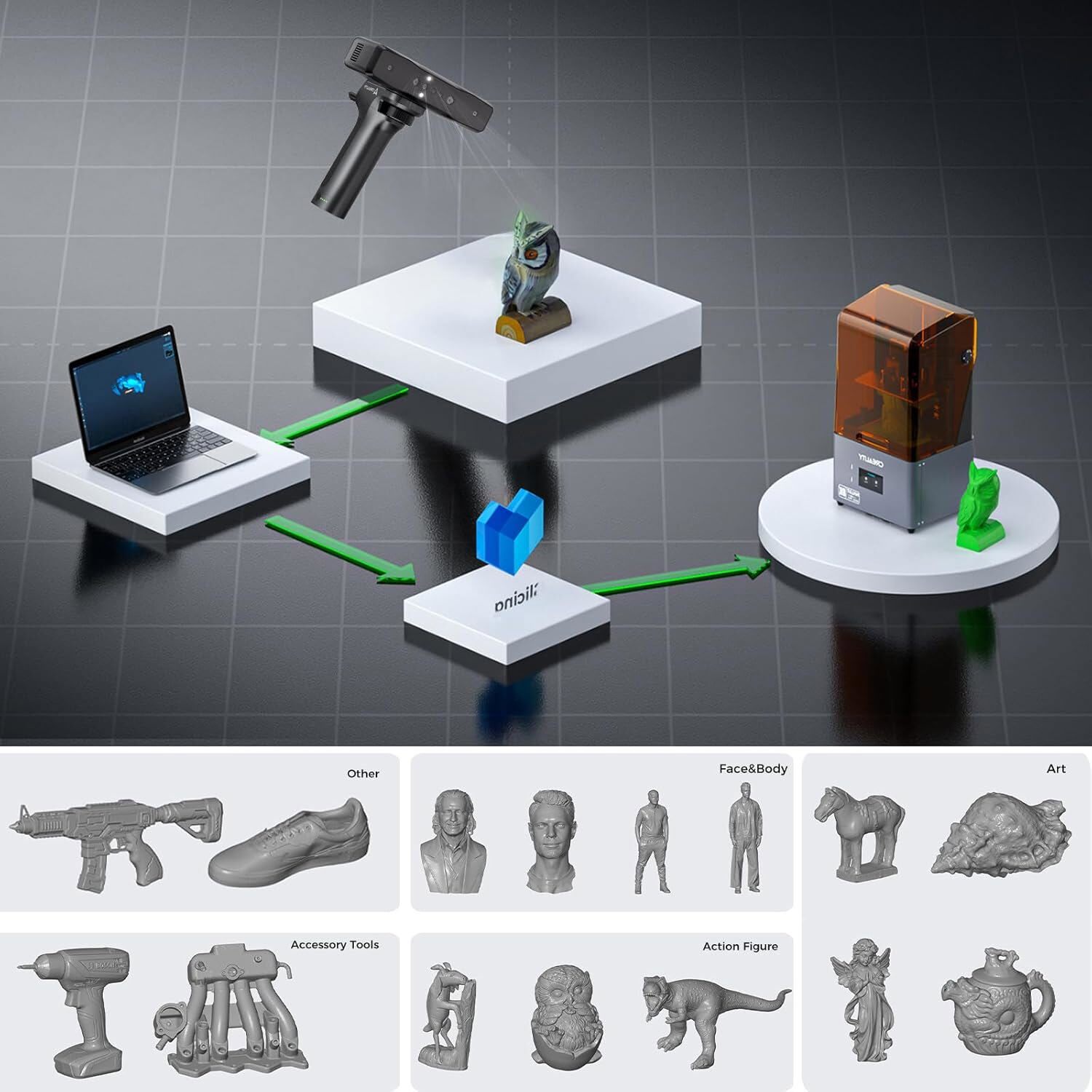【Refurbished】 Creality Otter Lite Handheld 3D Scanner 30fps 0.05mm Accuracy