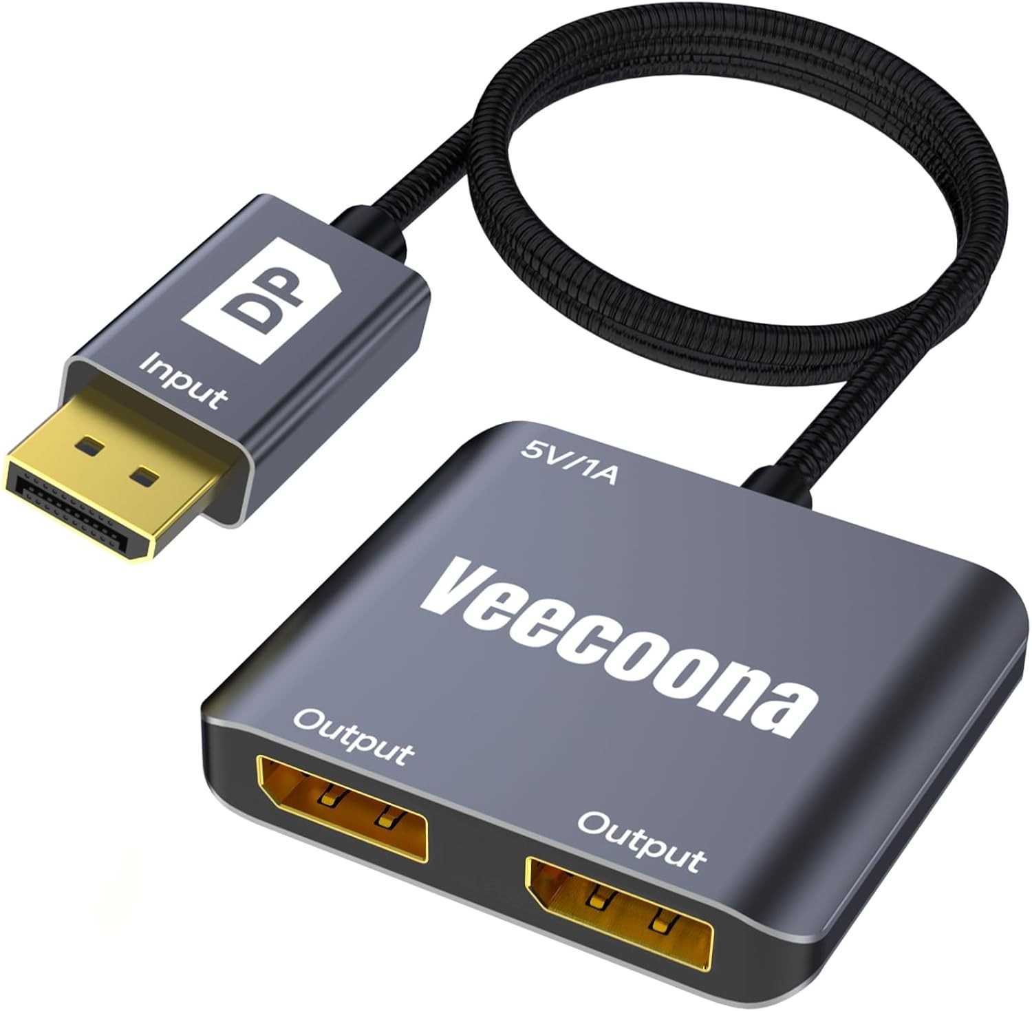 DisplayPort to Dual DisplayPort Splitter 1 in 2 Out | 4K60Hz, DP Source to DP