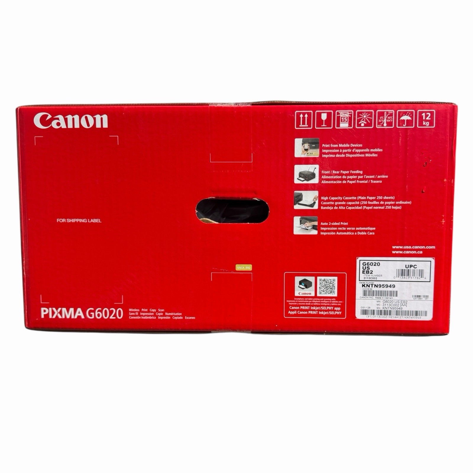 Canon PIXMA G6020 MegaTank Wireless All-In-One Printer Print Scan Copy