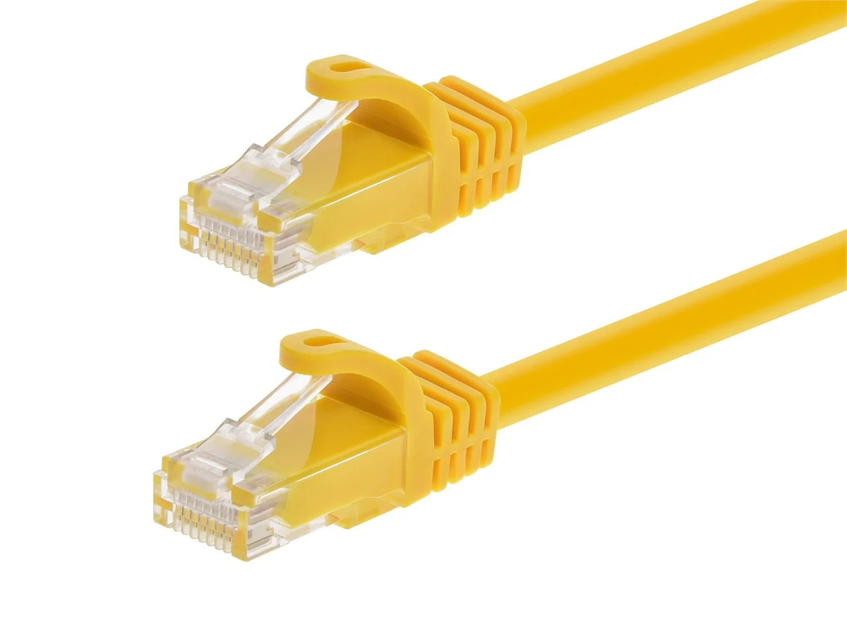Flexboot Cat6 Ethernet Patch Cable Network RJ45 Stranded UTP 24AWG 1ft Yellow