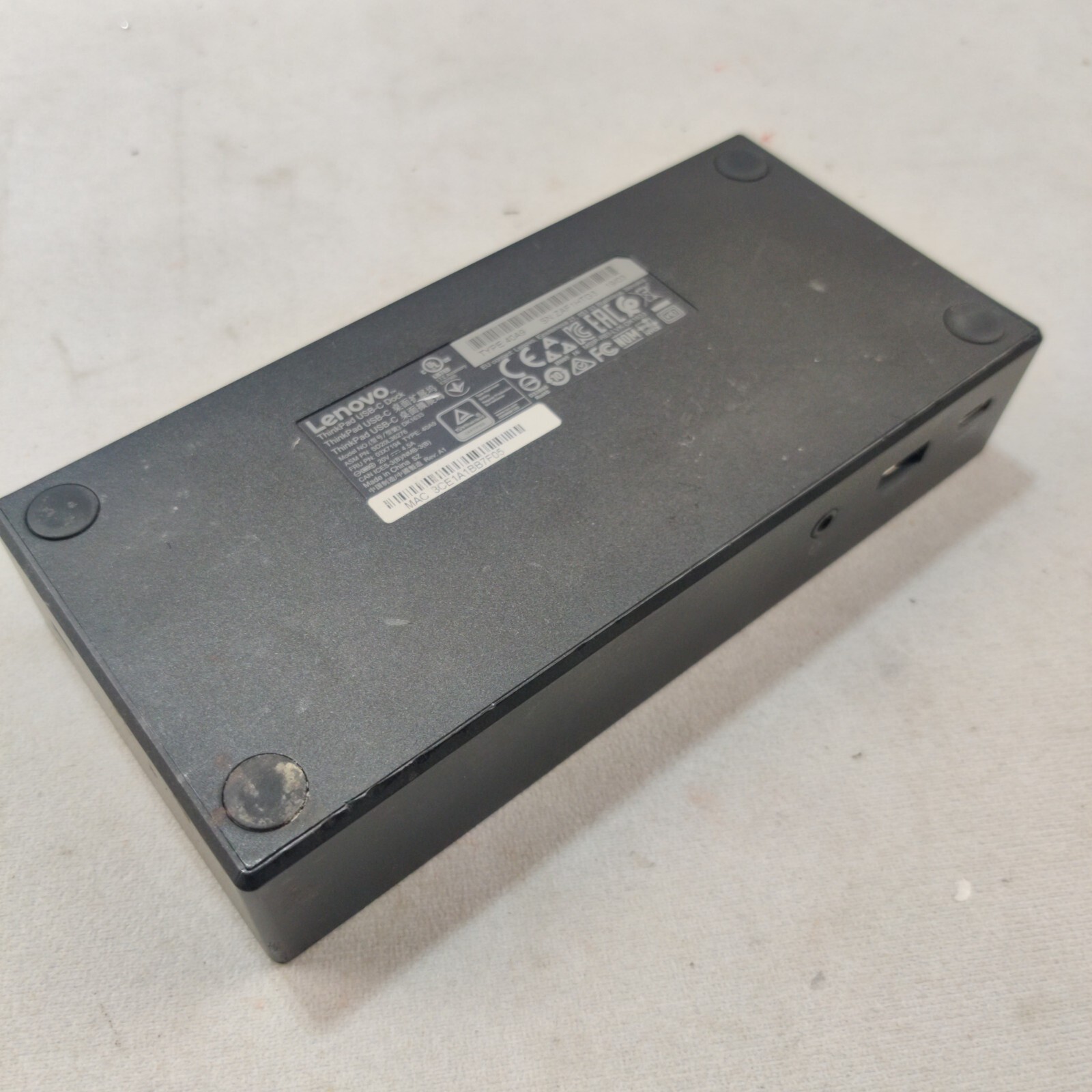 Lenovo ThinkPad USB-C Docking Station DK1633 – No AC ADAPTER Included