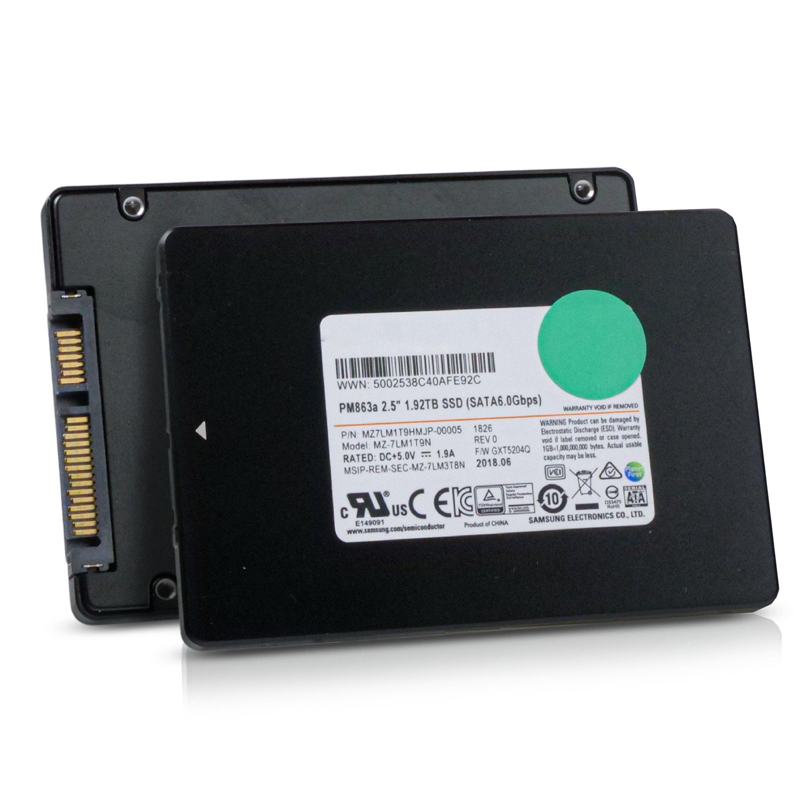 Samsung PM863a 1.92 TB MZ7LM1T9HMJP SATA 6Gb/s 3D TLC 1.3 DWPD 2.5″ SSD
