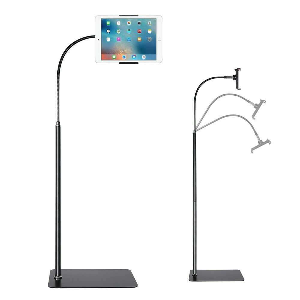 69″ Tablet Floor Stand Phone Holder Flexible Gooseneck for iPhone Ipad 4”- 10.6″