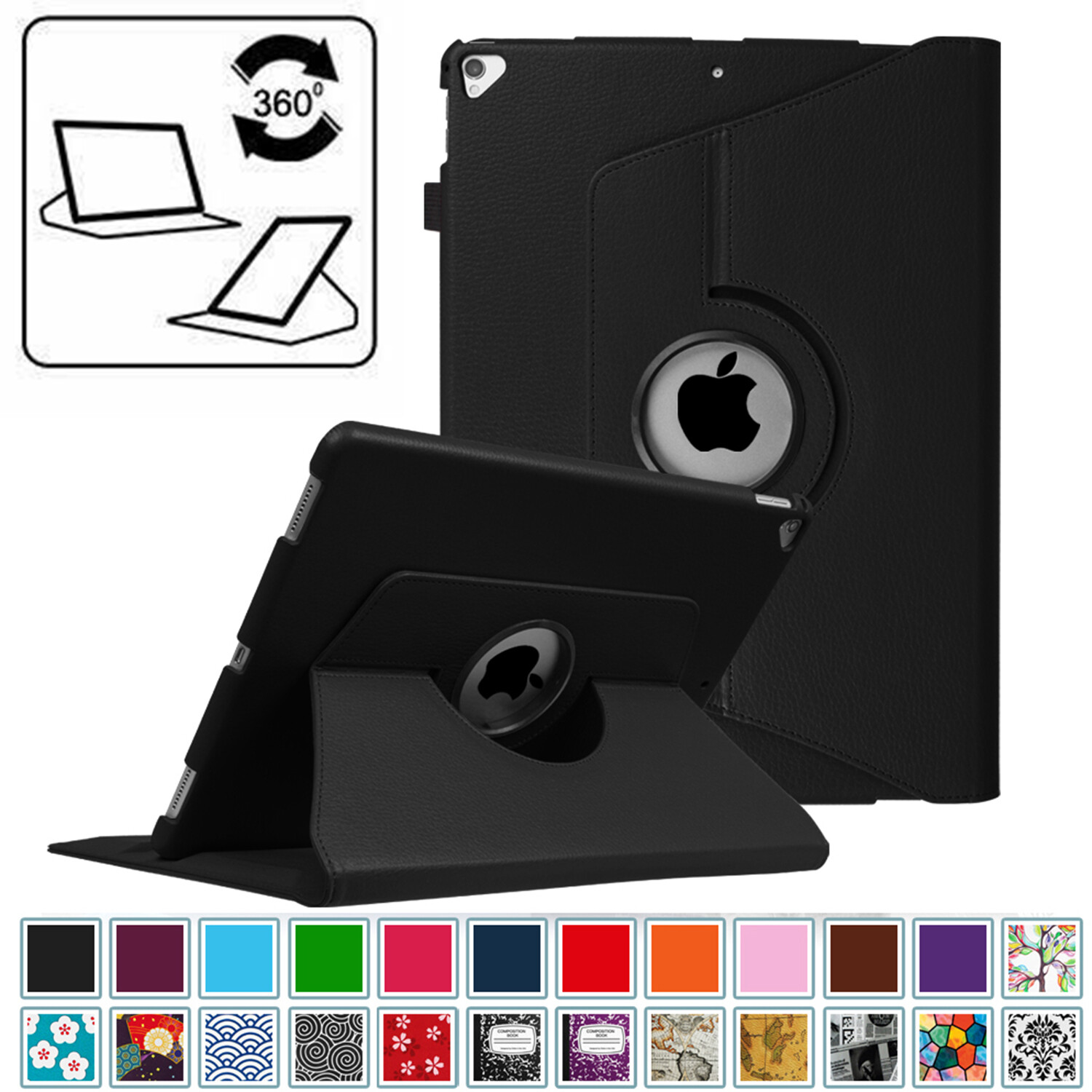 Fintie Rotating Case for 12.9” iPad Pro 2nd /1st Gen A1584/ A1652/ A1670/ A1671