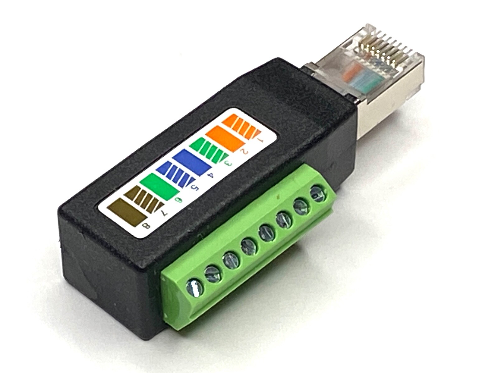 RJ45 Male Plug 8 Conductor Terminal Block Adapter Cat5e/Cat6 security cameras