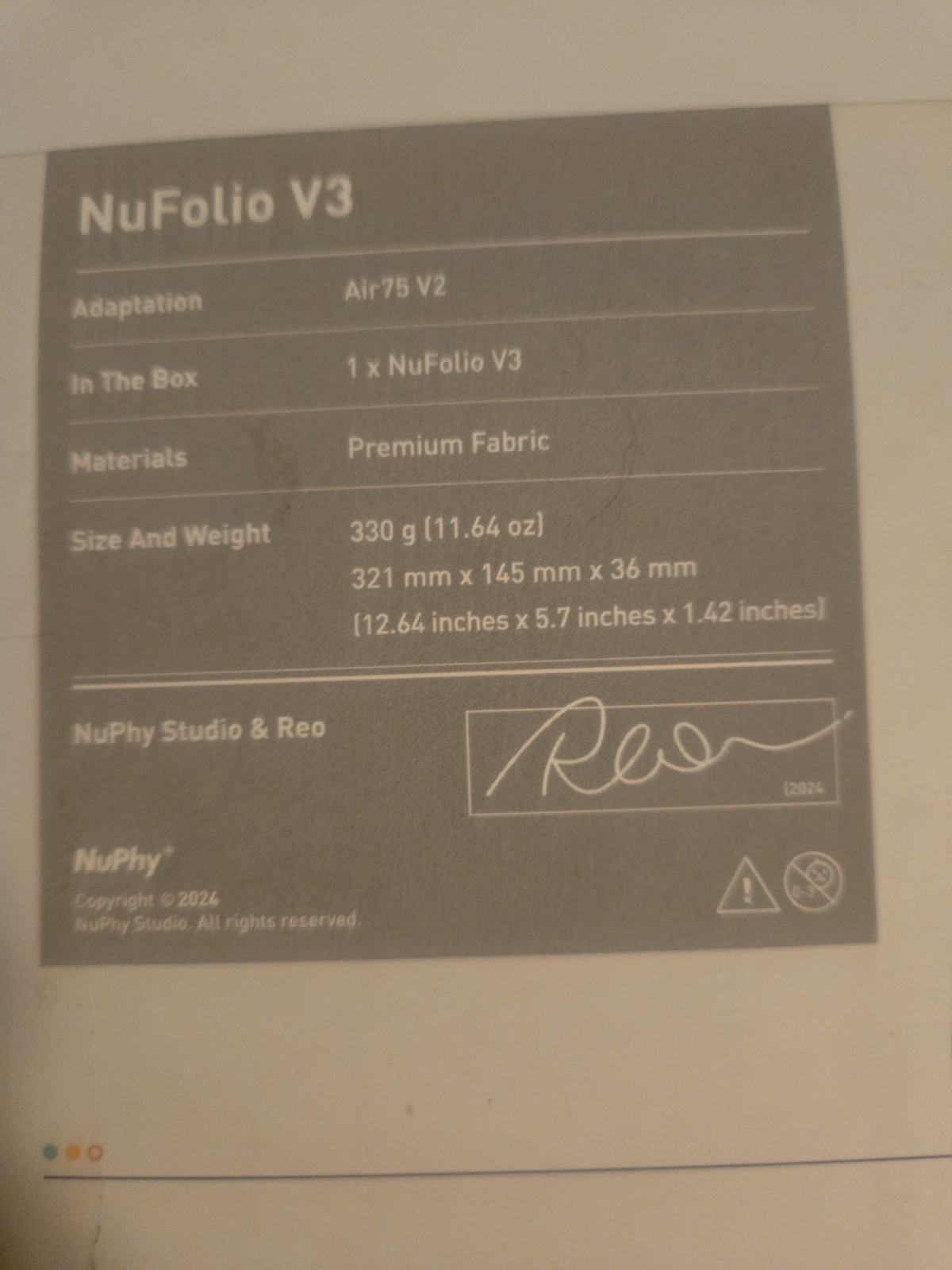 Nuphy NuFolio V3 Keyboard Case#air75v2
