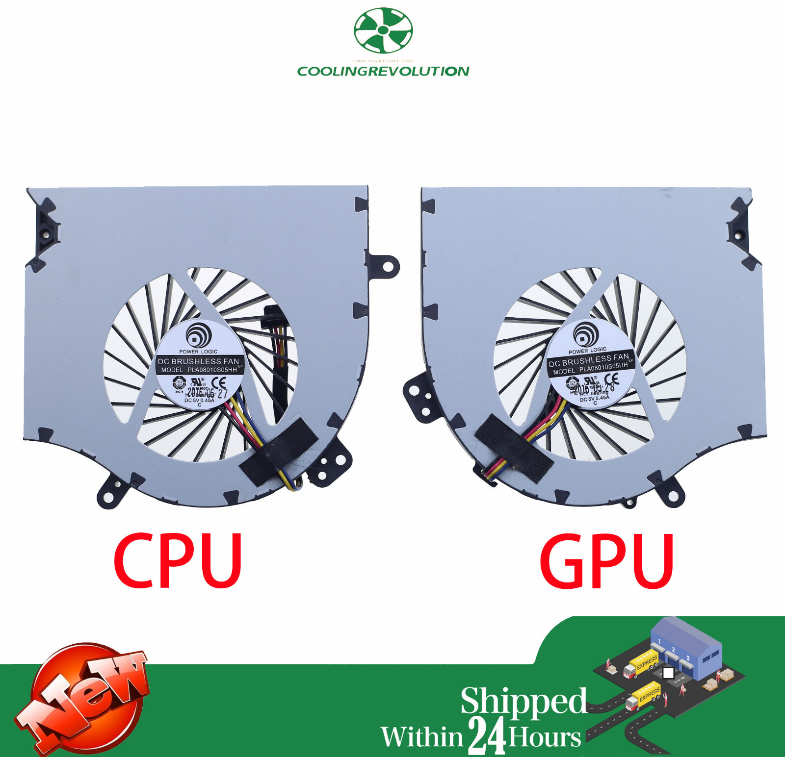 NEW CPU fan & GPU Fan for EVGA SC17 left & right DC5V 0.45A PLA08010S05HH GTX980