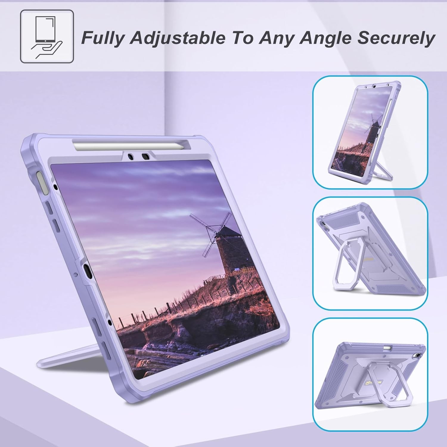 Shockproof Rugged Case For iPad Air 5th Gen 2022 Rotating Cover+Screen Protector