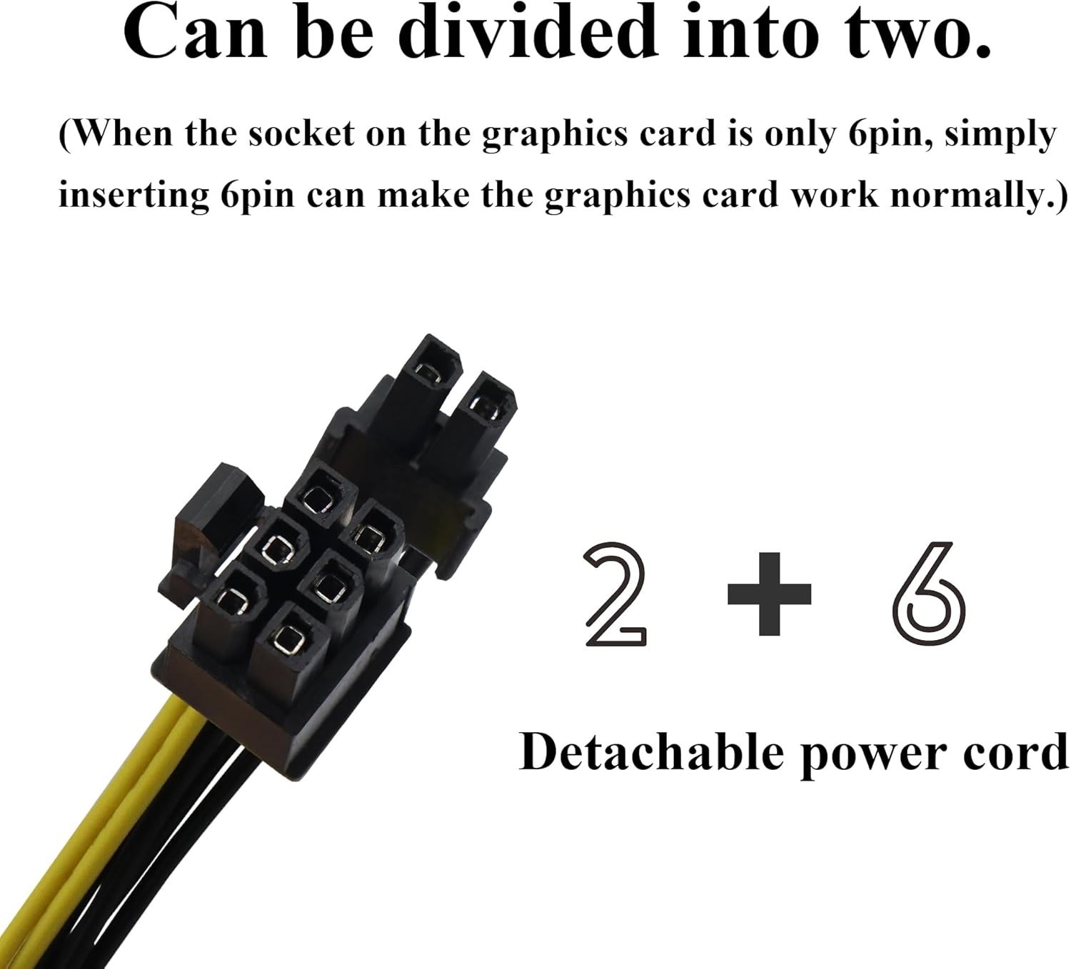 15-Pin SATA Male to 8 Pin (6+2 Pin) Pci-Express Female Video Card Power Adapter