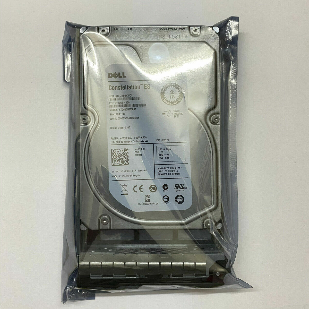 67TMT 067TMT Dell 2TB 7.2K RPM 6Gb/s 3.5″ SAS Hard Drive ST2000NM0001 W/Caddy