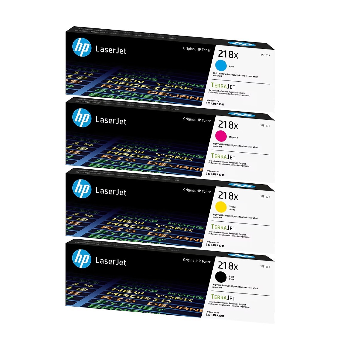 HP 218X Black/Cyan/Magenta/Yellow High Yield Toner Cartridge Set