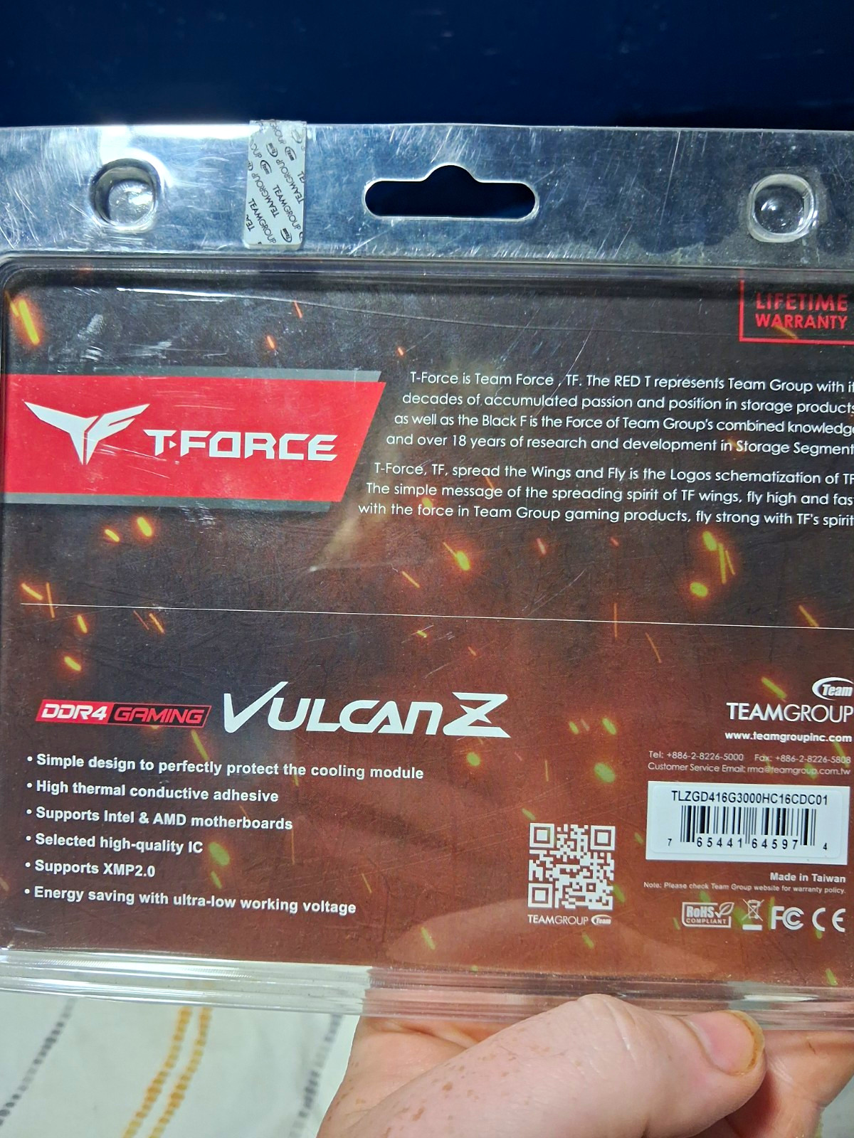 TEAMGROUP T-Force Vulcan Z 16GB (2x8GB) DDR4-3000 PC4-24000 XMP