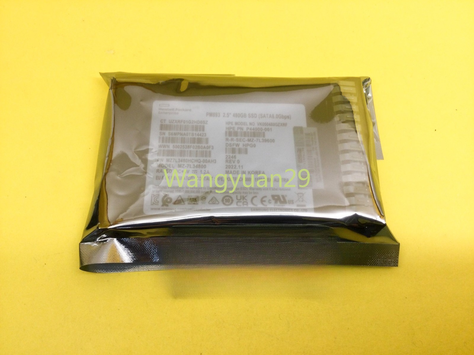 NEW P47810-B21 HPE 480GB SATA 6G READ INTENSIVE SFF SC PM893 SSD P48134-001