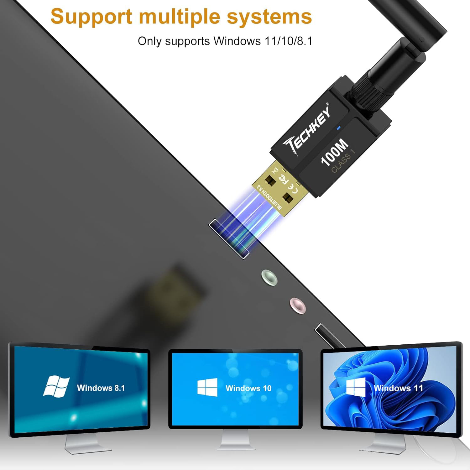 Long Range USB Bluetooth 5.3 Adapter for Desktop PC – 328FT Wireless Transfer –
