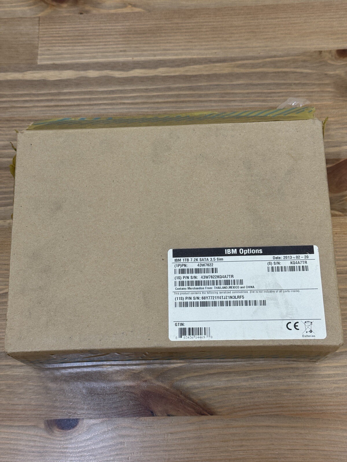 IBM 43W7622 1TB 7200 RPM SATA 3.0Gb/s 3.5″ Swap Hard Disk, NEW