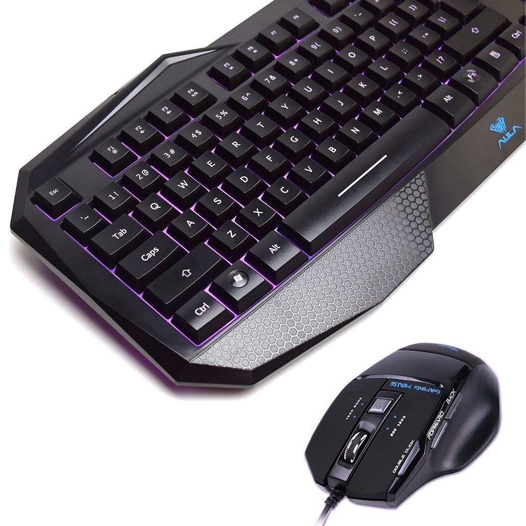 Beastron Backlit Gaming Keyboard and Mouse Combo with Adjustable DPI for Gamers