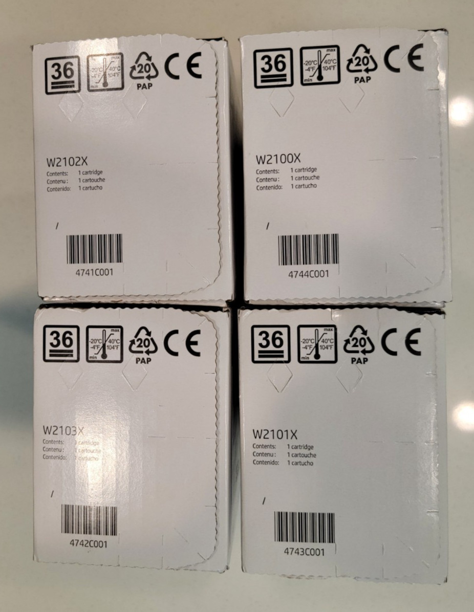 Genuine HP 210X Full CMYK High Yield Toner Set NIB W2100X W2101X W2102X W2103X