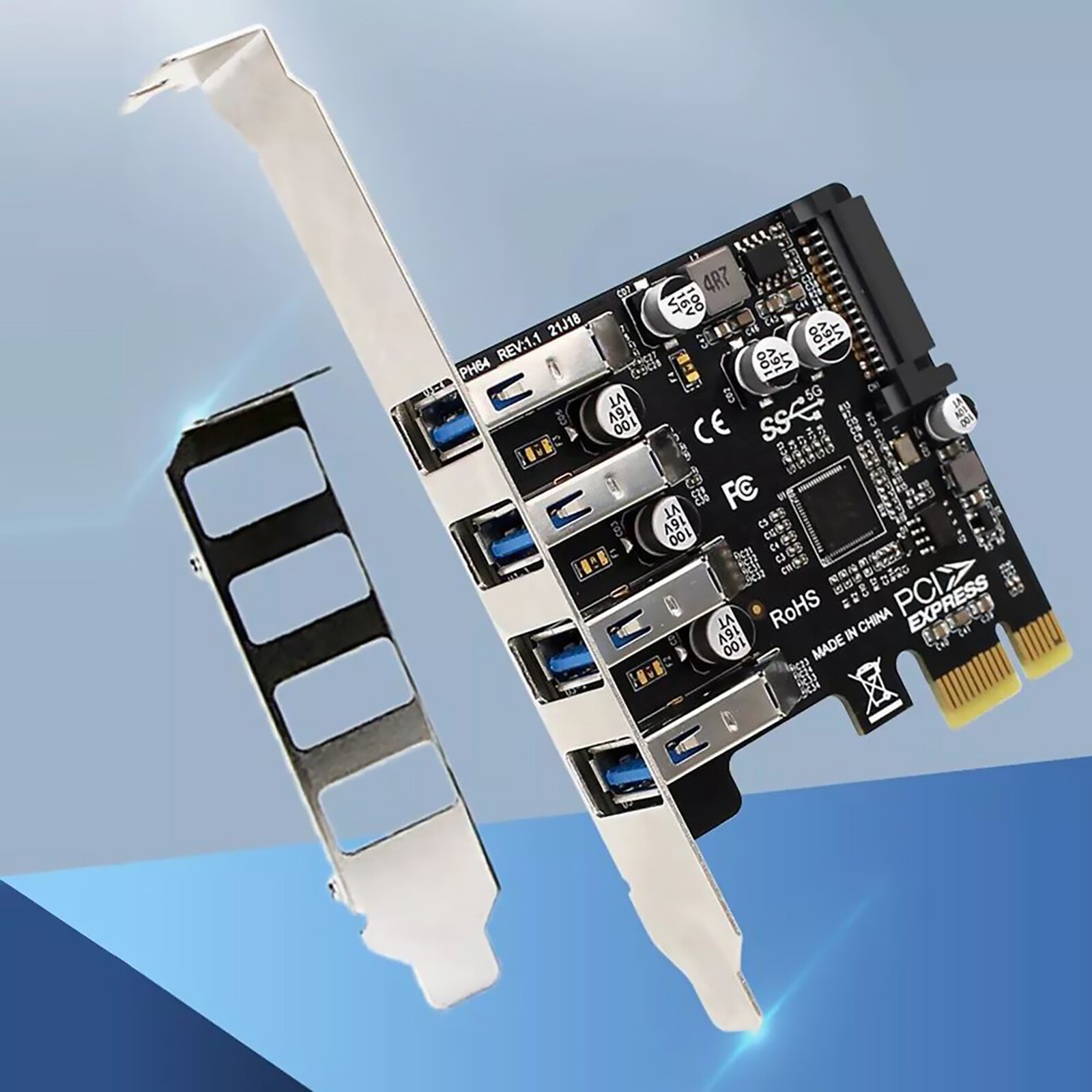 4-Ports USB 3.0 PCI-E Expansion Card PCI Express PCIe USB 3.0 HUB Adapter 5Gbps