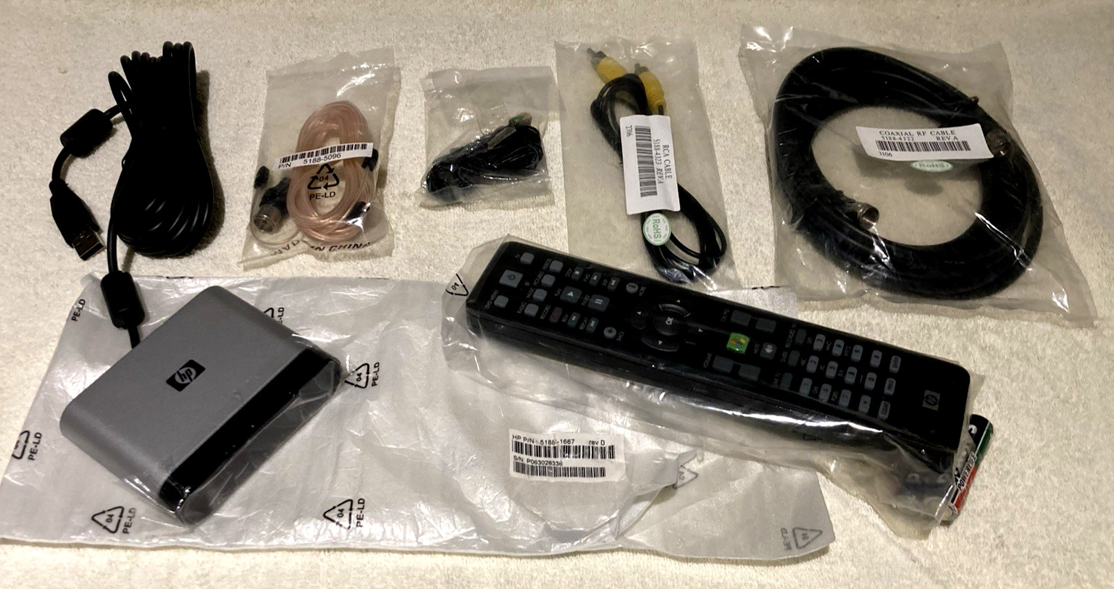 HP Media Center BUNDLE Remote Control Receiver + USB IR OVU400103/00 Wireless PC