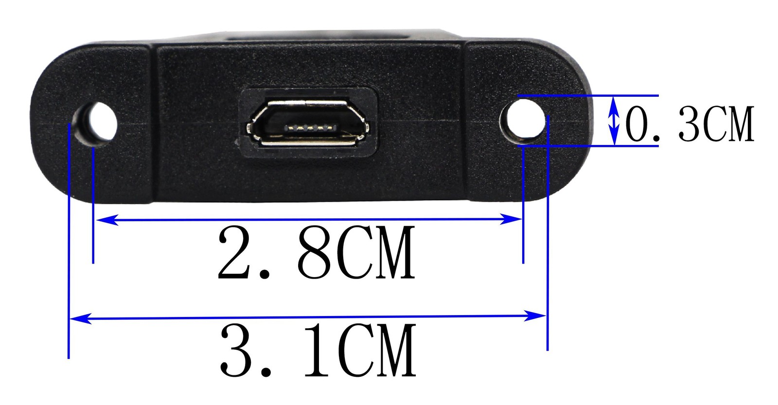 zdyCGTime 30cm Panel Mount Cable, Micro USB Male to Female, USB, black
