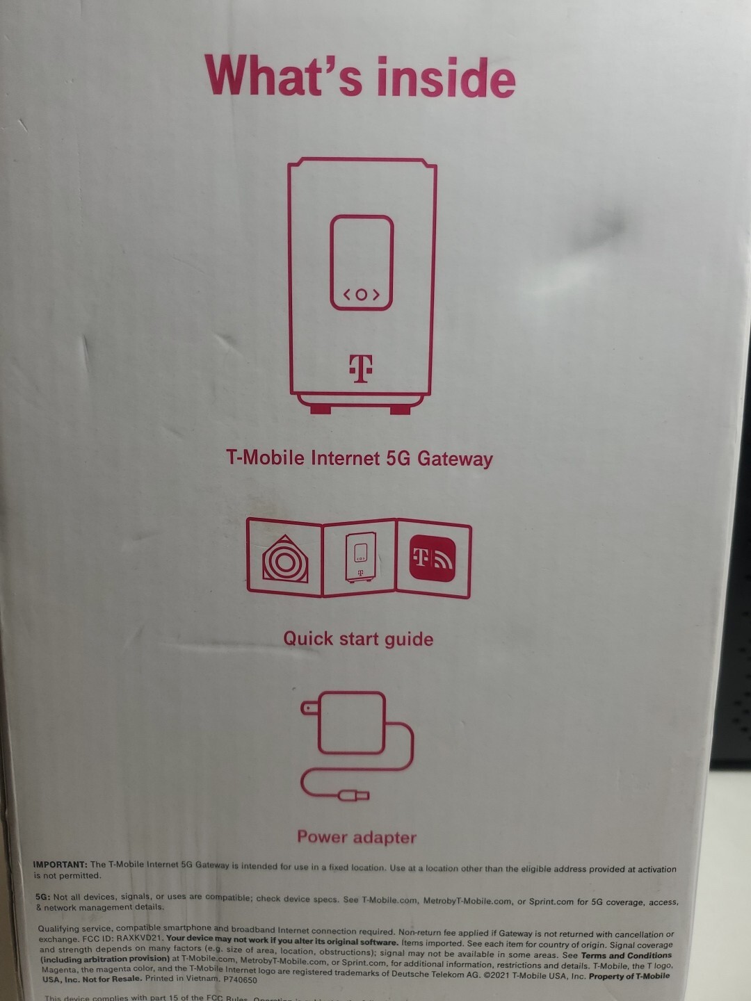 T-Mobile Internet 5G Gateway Arcadyan KVD21 Router w/USB-C Adapter